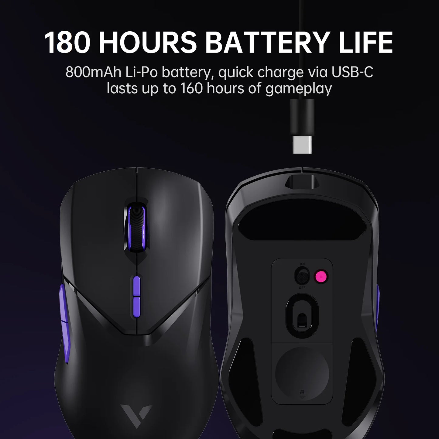 Rapoo VT9PRO/VT9Air 4K Wireless Gaming Mouse Superlight 26000DPI 4KHz Polling Rate 0.25ms Response Time 180H Battery Life PAW3398