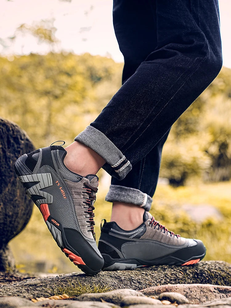 Sapatos de Trekking para Homem Outdoor Lover, Impermeáveis, Botas de Caminhada de Montanha em Couro Genuíno, Sapatos Táticos de Caça Woodland
