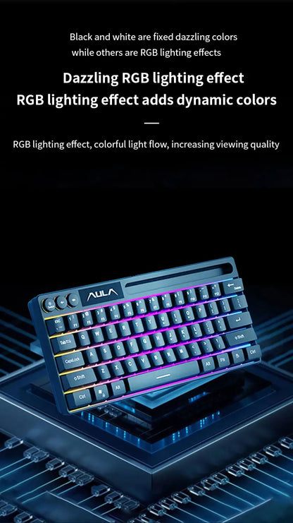 AULA F3061 Mechanical Touch Feel Keyboard 61 Keys Wired Mini Keyboard RGB Backlight Keyboard Desktop Laptop Game Keyboard