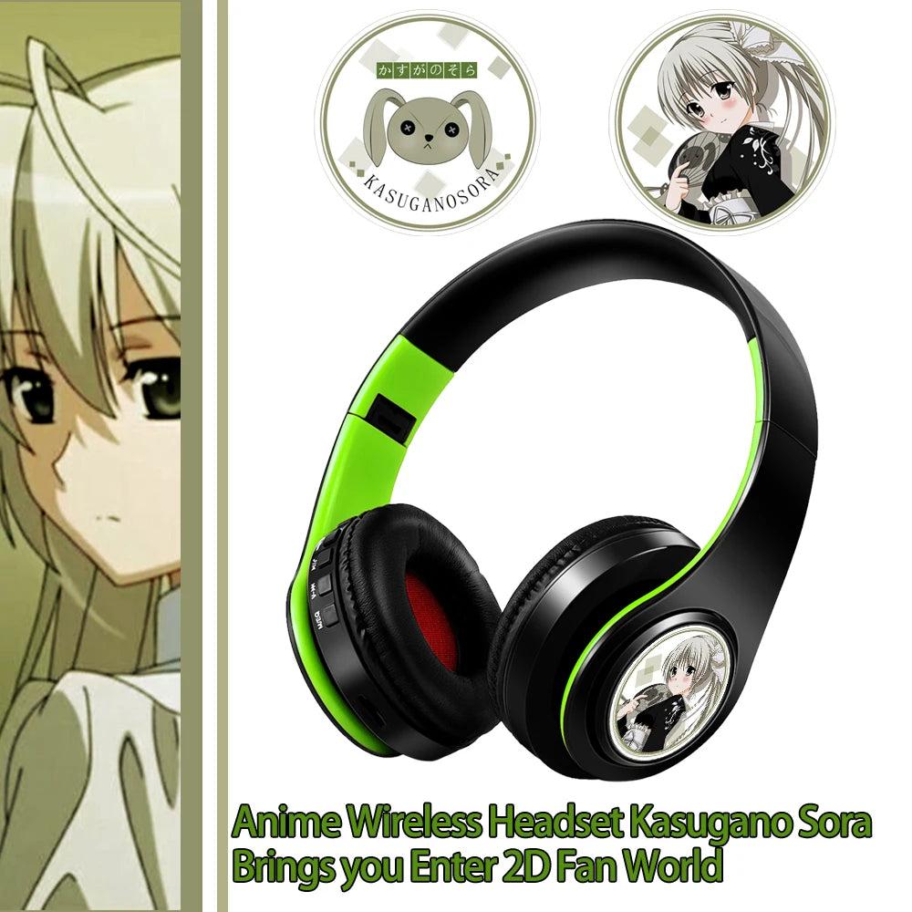 Auriculares anime over-ear Miku Nakano Sanjiu Bluetooth 5.0 – Headset gaming estéreo inalámbrico con graves profundos, micrófono y compatibilidad con tarjeta TF