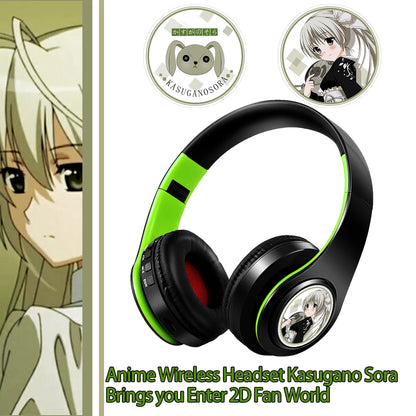 Auriculares anime over-ear Miku Nakano Sanjiu Bluetooth 5.0 – Headset gaming estéreo inalámbrico con graves profundos, micrófono y compatibilidad con tarjeta TF