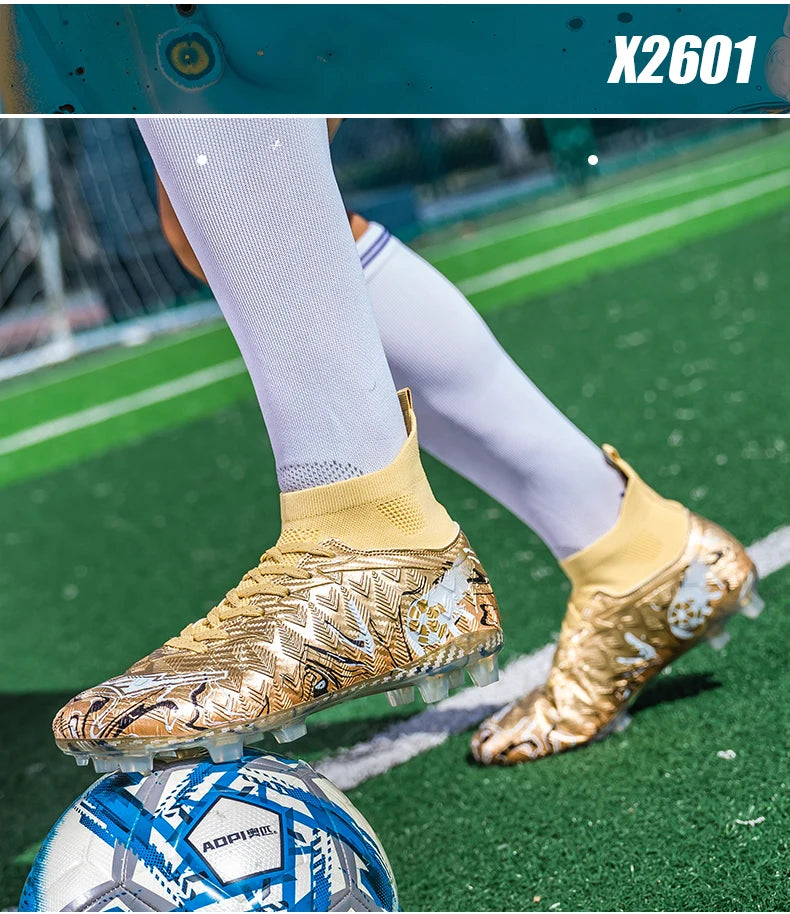 Chuteiras de Futebol de Cano Alto para Homem, para Relva Sintética, Respirantes e Antiderrapantes, Ténis de Treino e Jogo para Desporto ao Ar Livre, Chuteiras de Futebol FG