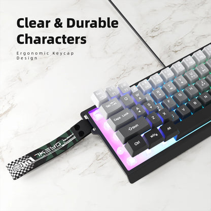 Tastatură cu fir compactă 7KEYS 60%, cu iluminare RGB, capace de taste cu gradient, tastatură de gaming USB pentru PC-uri cu Windows, laptopuri și tablete