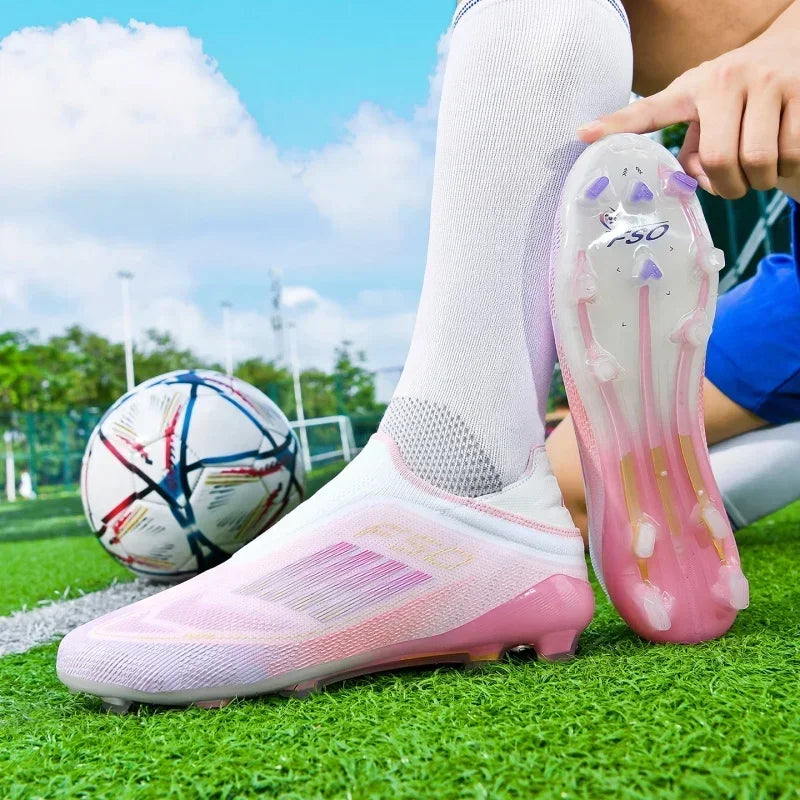 Nouvelles chaussures de football pour hommes, crampons longs antidérapants pour adultes, chaussures de sport pour garçons, crampons d'entraînement en plein air, respirantes et confortables