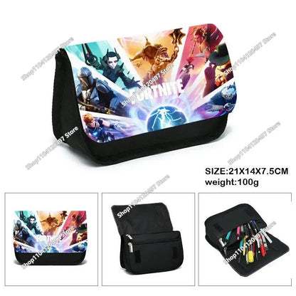 Fortnite Anime Pencil Bag Kawaii Pencil Case Large Capacity Waterproof Handheld Cosplay Pencil Pouch Office Stationery Gift Toy