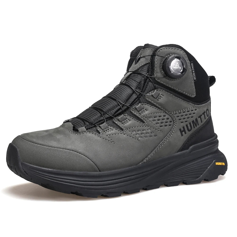 Zapatos de cuero HUMTTO para hombre, calzado deportivo de invierno para camping y actividades al aire libre, botas de trekking transpirables, zapatillas de senderismo antideslizantes para hombre