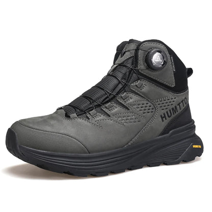 Zapatos de cuero HUMTTO para hombre, calzado deportivo de invierno para camping y actividades al aire libre, botas de trekking transpirables, zapatillas de senderismo antideslizantes para hombre