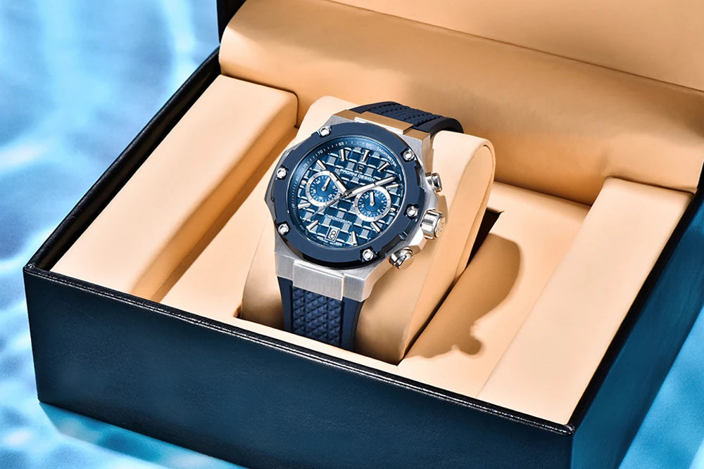 Orologi al quarzo da uomo PAGANI DESIGN – Cronografo sportivo di lusso, impermeabile, dotato di lancette luminescenti e vetro zaffiro con trattamento antiriflesso