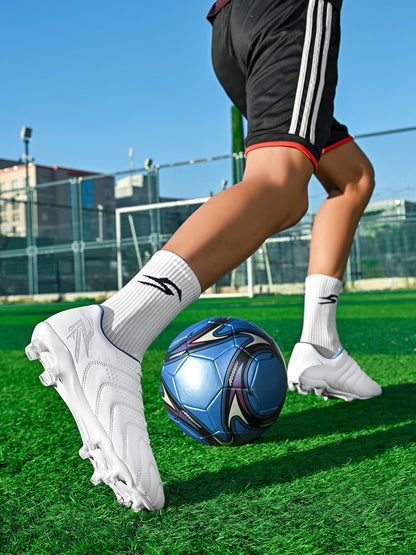Sport Field AG/FG Soccer Cleats, PU Fabric Sweat-Wicking Upper, TPU Wear-Resistant Sole, Sturdy Durable for Men Women Kids