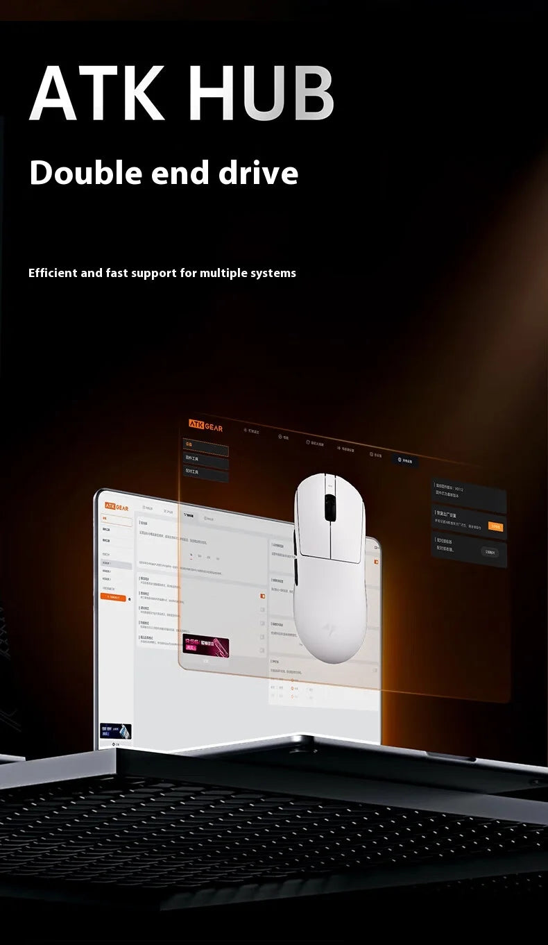 ATK  A9 Plus Gaming Mouse Wireless A9/A9 SE/A9 Pro Tri Mode 8K Gaming Mouse Lightweight A9 Ultimate E-sports PC Gift Customized