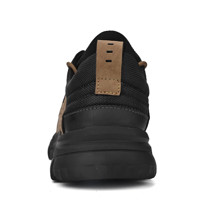 HIKEUP Comfortable Men Trekking Sneakers Male Shoes Waterproof Rubber Sole High Quality Hiking Shoes Wear-Resistant Non-Slip