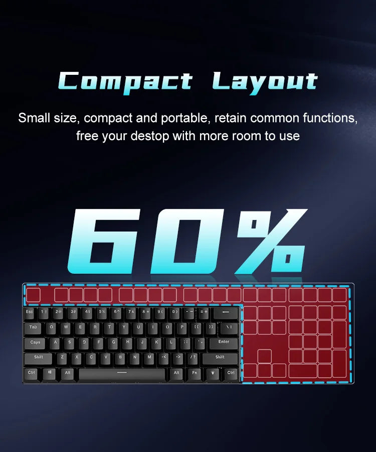 RGB Teclado mecanico branco 60% mechanical keyboard gaming white clavier gamer blanco tecla key board black pc keyboards