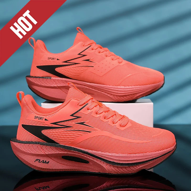 Nuove scarpe da running con piastra in carbonio per maratona, da uomo e donna, sportive, traspiranti, leggere, comode, antiscivolo e casual