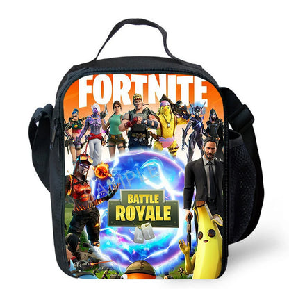 Cute Cartoon Lunch Bag Insulated Thermal Food Container Leakproof Reusable Fortnite Lunch Cooler Bag for Kids Students
