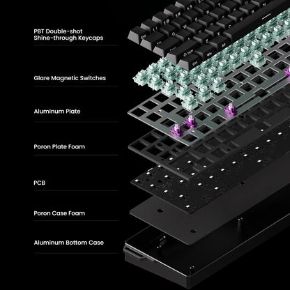 Akko MonsGeek FUN60 Ultra Mechanical Gaming Keyboard Magnetic Switch 60% Rapid Trigger 8K HE/TMR Custom Aluminum Keyboard Gamer