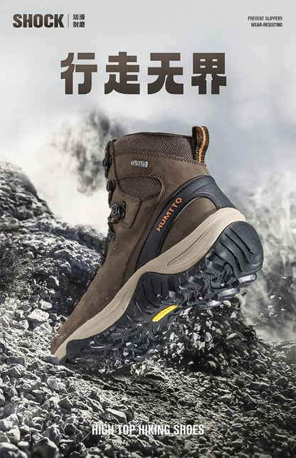 HUMTTO Hiking Shoes Men's Waterproof Hunting Boots Tactical Desert Combat Ankle Trekking Boots Male Women Warm Leather Sneakers