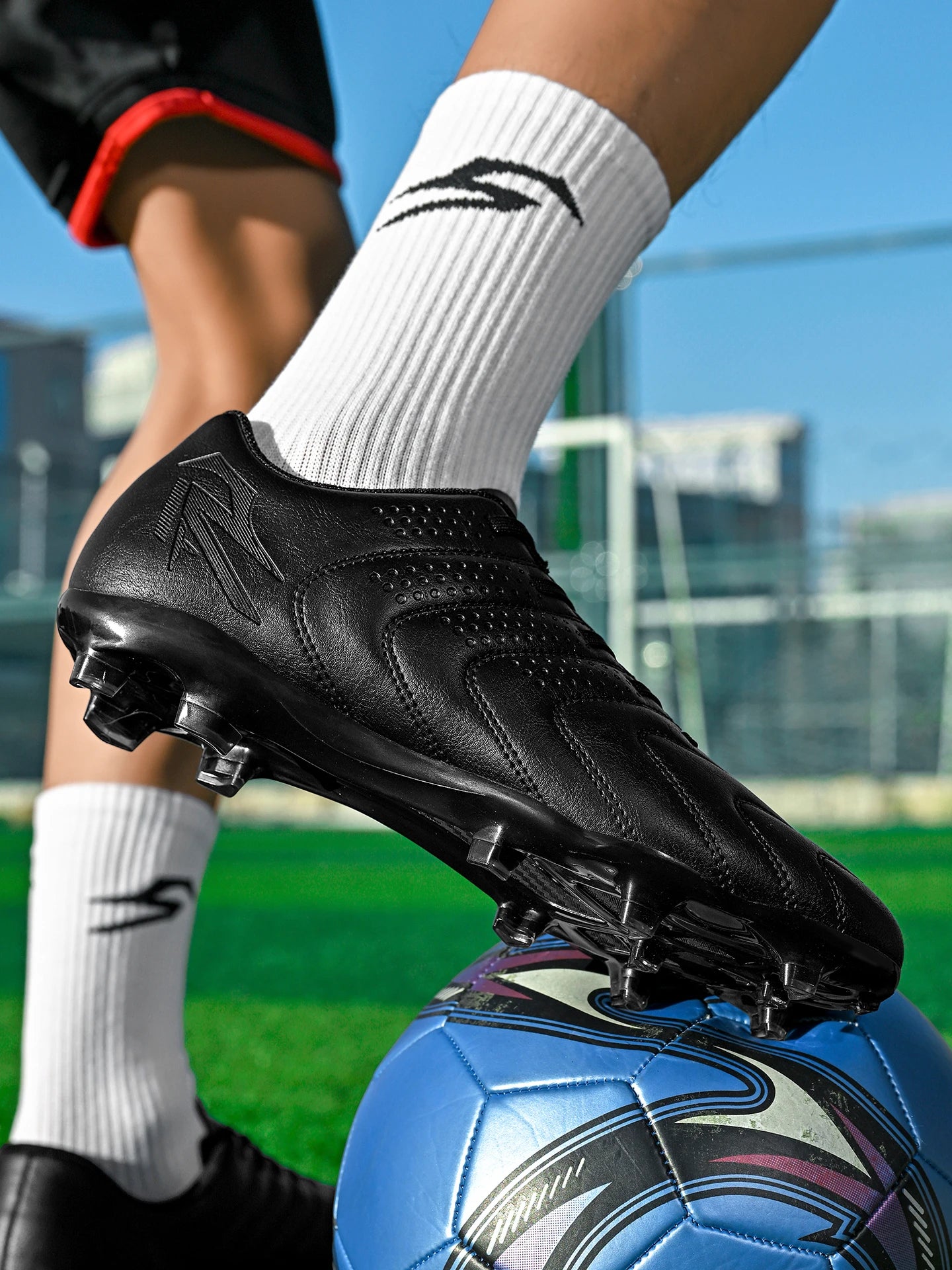 Sport Field AG/FG Soccer Cleats, PU Fabric Sweat-Wicking Upper, TPU Wear-Resistant Sole, Sturdy Durable for Men Women Kids