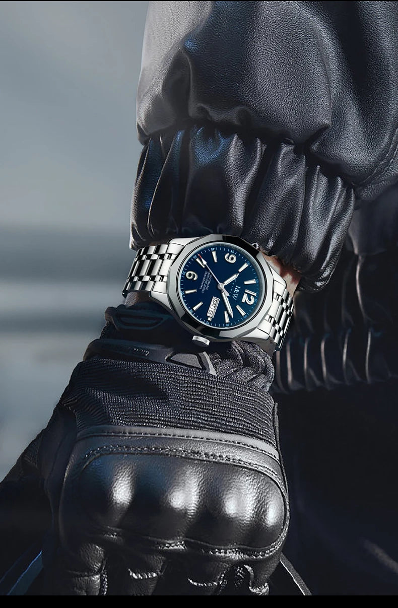 Reloj CARNIVAL luxus mechanikus férfi karóra volfrámból, MIYOTA 8205 automata szerkezettel, vízálló.