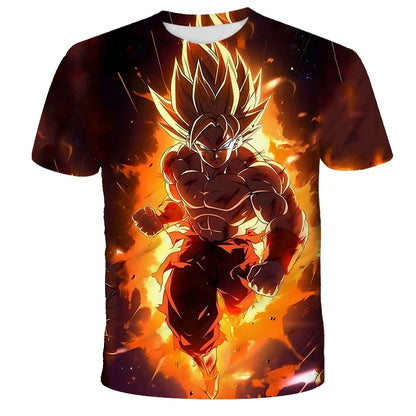 Anime Dragon Ball Son Goku 3D Print Kids T Shirt Summer Fashion Casual T-shirt Boy Girl Unisex Children's Clothing Tshirt Tops