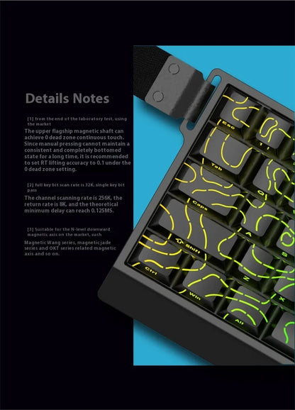 Teclado mecánico IROK Carotmas Mercury68 con interruptores magnéticos, 8K, 68 teclas, RT0.004mm, baja latencia, teclado gaming con cable personalizable para PC, ideal para regalo