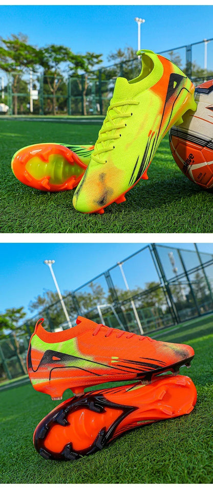 New Men's Football Boots Match Soccer Shoes FG Ultralight Drop Shipping Training Shoes Cleats Outdoor Soccer Non-Slip Long Spikes
