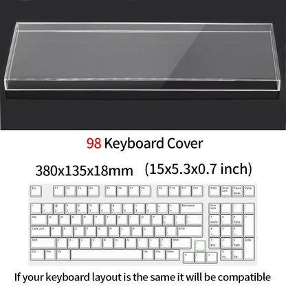 Funda protectora transparente de acrílico para teclado mecánico, cubierta antipolvo para teclado de 60/61/64 96 98 104/108 teclas, funda para ratón y teclado