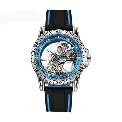 MUSANFIGO hollowed out fully automatic men's watch with mechanical movement, men's night light waterproof trendy watch