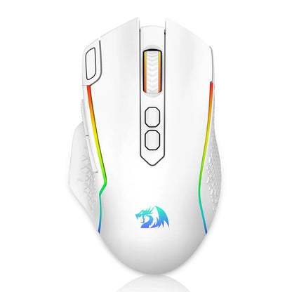 Rato Gaming Sem Fios Redragon M810 Pro, 10000 DPI, Rato Gamer com Fio c/ Tecla de Disparo Rápido, 8 Botões Macro, Preto/Branco
