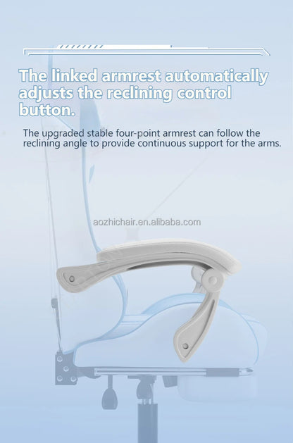 Sedia gaming e-sport ergonomica dal design moderno, con rotazione girevole, ruote e stile avvolgente, per ufficio, casa e postazione computer