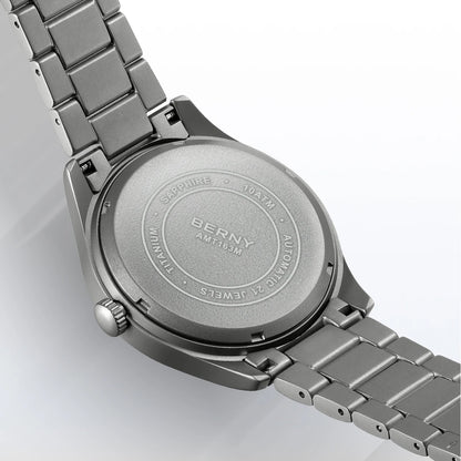 BERNY Automatic Full Titanium Watches for Men Sapphire Super Luminous Mechanical Field Watch Date 10ATM Sports Easy Read