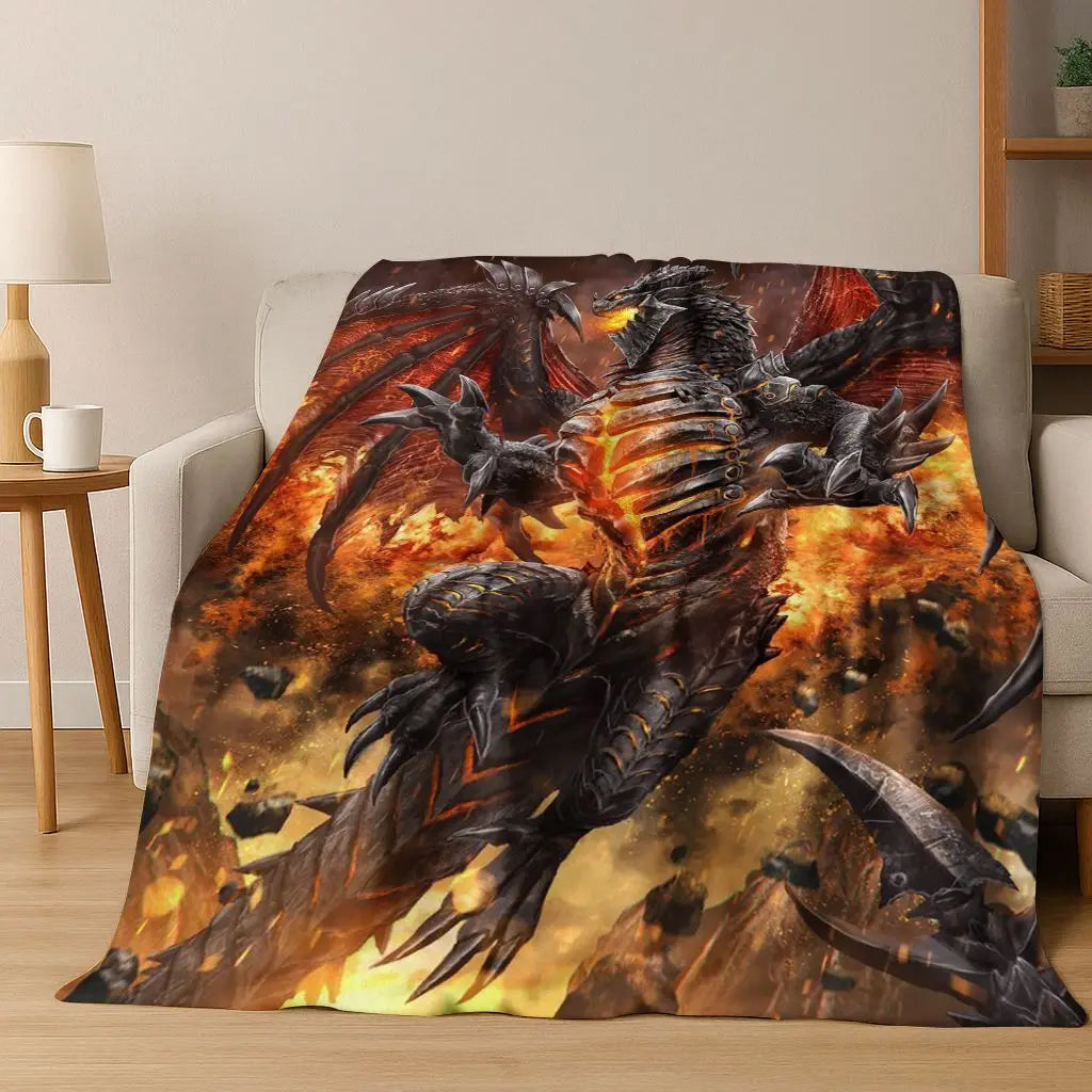 WOW World of Warcraft Arthas Demon Illidan Sylvanas flanellen deken, comfortabele zachte plaid voor thuis, slaapkamer, bed, bankovertrek of cadeau