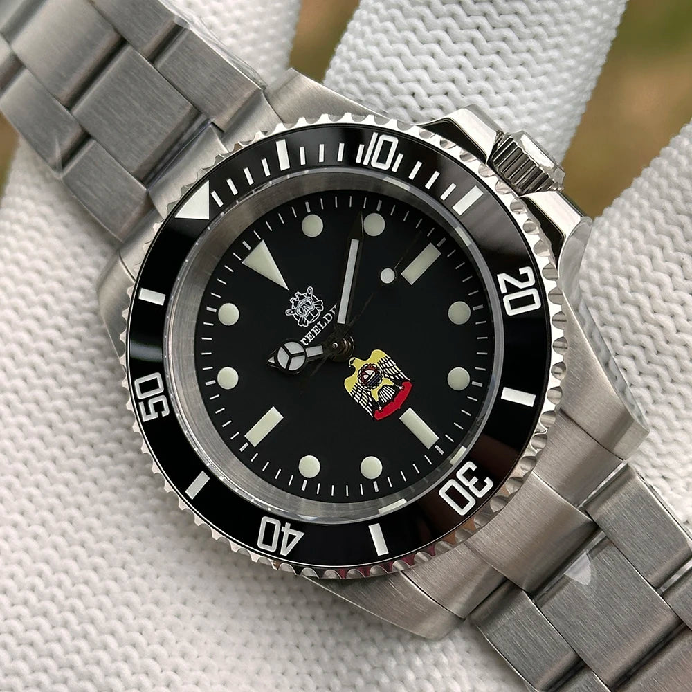 STEELDIVE SD1954 Black Dial 41MM Stainless Steel NH35 Automatic Movement What Ghost Mens 300M Dive Watch  Sapphire Glass