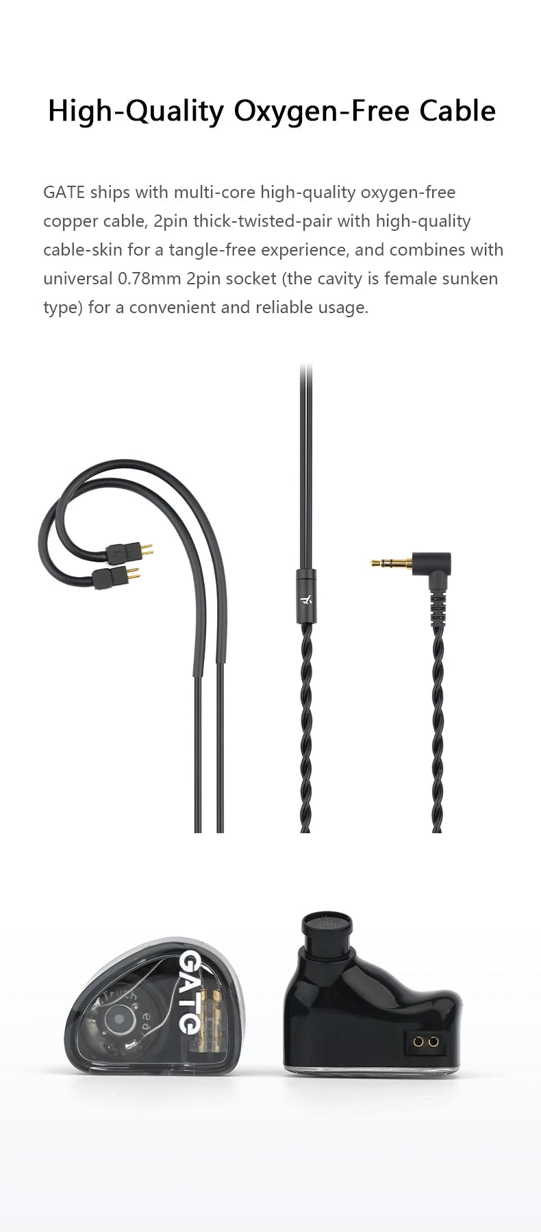 TRUTHEAR GATE Dynamic In-Ear Headphones Wired Earphones with 0.78 2-Pin Cable, HiFi Gaming Earbuds, High-Resolution Audio Monitor Earphones