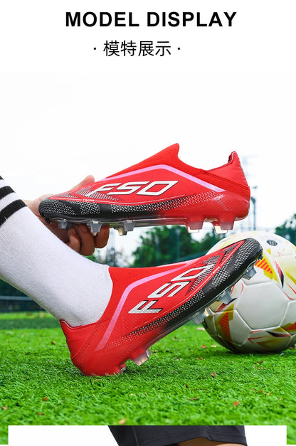 New Men's Football Boots Futsal Outdoor Sneakers Match Grass Non-Slip High-Quality Soccer Shoes Cleats Hot-Selling High-Top Light