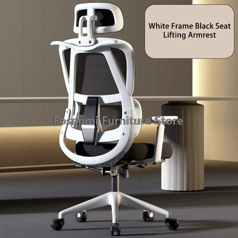 Breathable Mesh Computer Office Chair with Armrest and Lumbar Support Adjustable Ergonomic Desk Chair Home Gaming Headrest Chair