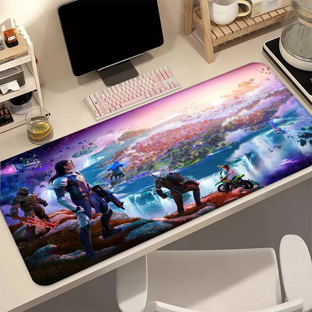 Gaming Mouse Pad F-Fortnite Anime Mousepad Deskmat Computer Accessories HD Desk Mat Mats Gamer Mouse Office Offices PC Desktop