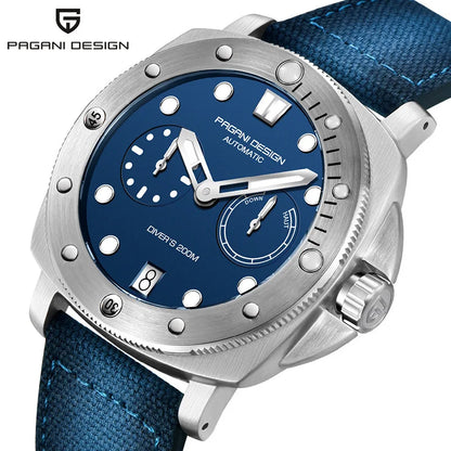 PAGANI DESIGN Men Mechanical Watch Luxury Sapphire Glass Luminous Automatic Watch 200M Waterproof Stainless Steel Watch For Men