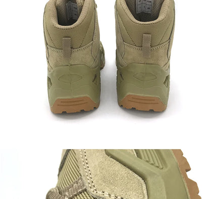 Lynjacye Mid Cut Green Combat Boots Men Women Size 39-46 Outdoor CS Training Hiking Shoes Desert Ankle Climbing Bota Masculina