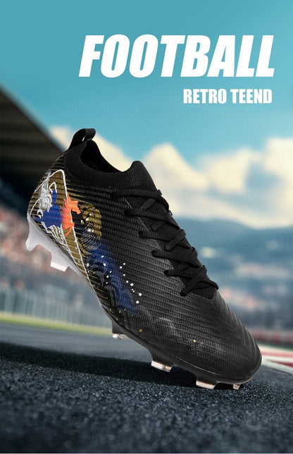 New Men's Soccer Shoes FG Non-Slip Long Spikes Football Boots Soccer Cleats Training Shoes Match Ultralight Outdoor Drop Shipping