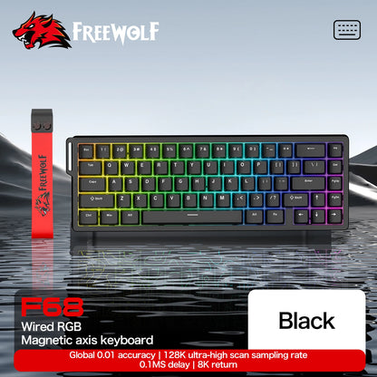 Magnetic Switch Keyboard ATTACK SHARK X68HE X68PRO HE and FREEWOLF F68 Wired F68Pro Wireless for Pro Gaming 0.01mm Rapid Trigger