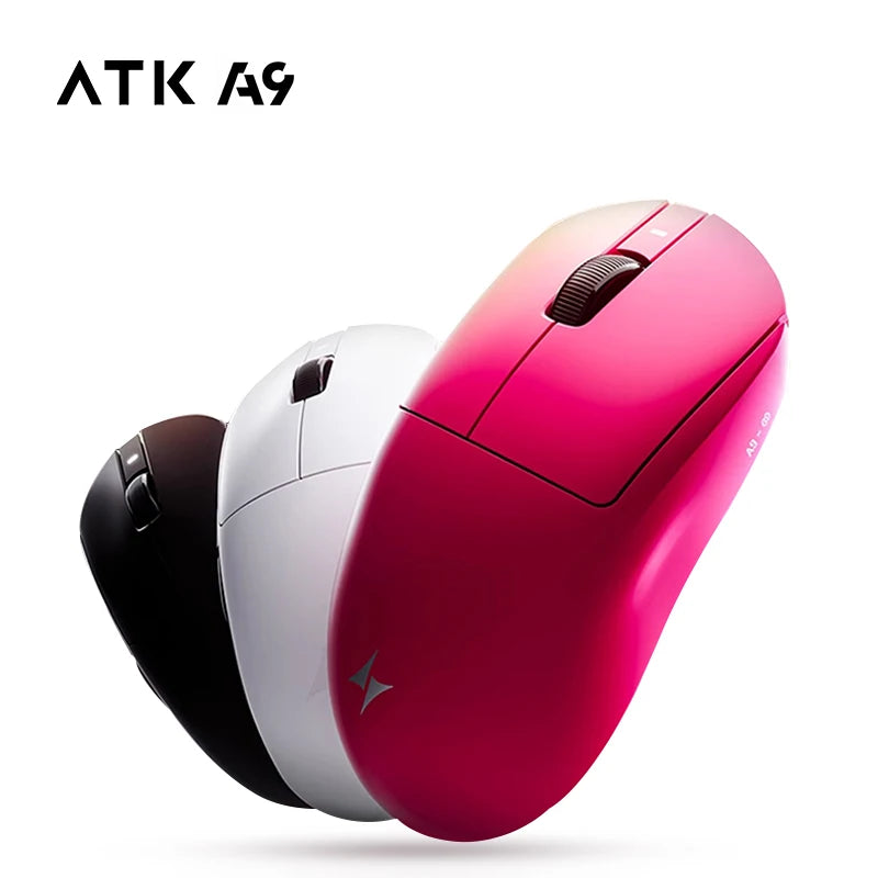 Ratón gaming inalámbrico ATK Dragonfly A9 Ultra PAW3950, ultraligero, trimodo, ergonómico, para esports y jugadores FPS, A9 SE Plus