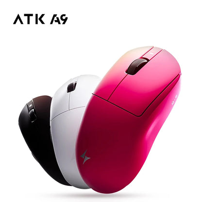 Ratón gaming inalámbrico ATK Dragonfly A9 Ultra PAW3950, ultraligero, trimodo, ergonómico, para esports y jugadores FPS, A9 SE Plus