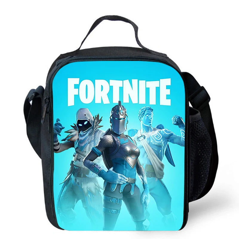 Cute Cartoon Lunch Bag Insulated Thermal Food Container Leakproof Reusable Fortnite Lunch Cooler Bag for Kids Students