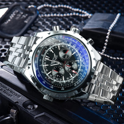 JARAGAR 212 Reloj mecánico automático para hombre, de estilo moderno y ejecutivo, de lujo, con calendario semanal, reloj para hombre, regalo premium, Reloj Hombre
