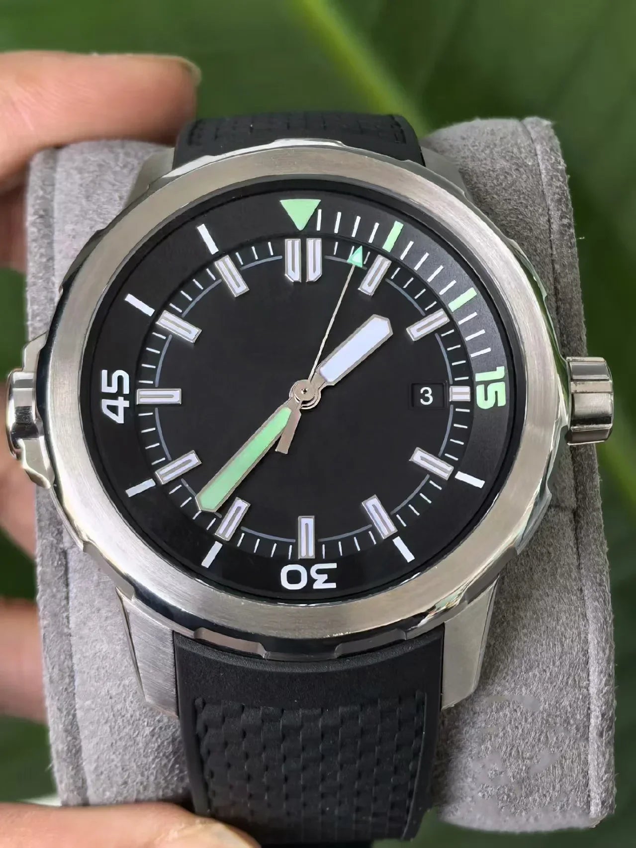 A11 Store Customized Watch  Men Chronograph Watch Aquatimer Watches Multifunctional Stainless Steel Black Blue Rubber