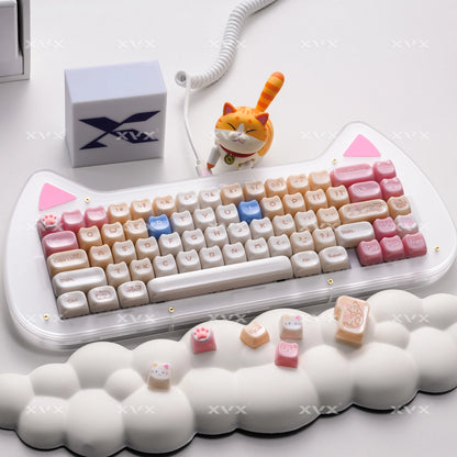 XVX 148 teclas teclas con temática de gatos perfil MAO, teclas coreanas brillantes y adorables para teclado 61 64 68 78 87 96 98 104 108