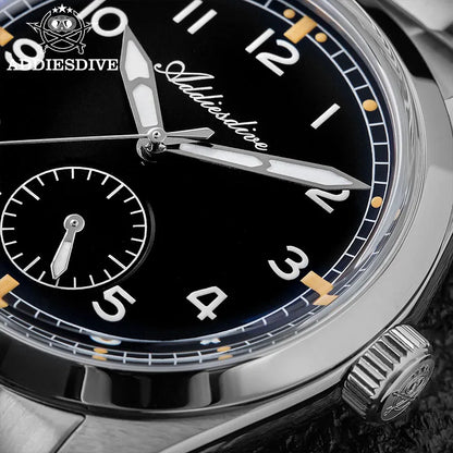 Reloj de cuarzo ADDIESDIVE de 36mm para hombre VH60, luminoso BGW9, cristal abombado tipo burbuja, cubierta de vidrio, resistente al agua 10Bar, acero inoxidable