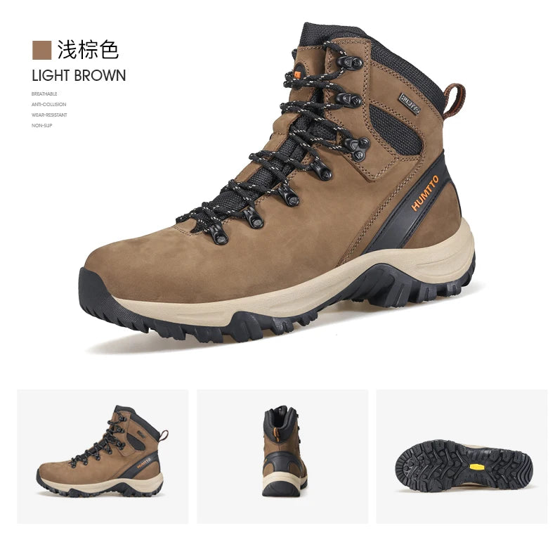 HUMTTO Hiking Shoes Men's Waterproof Hunting Boots Tactical Desert Combat Ankle Trekking Boots Male Women Warm Leather Sneakers