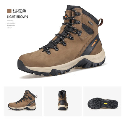 HUMTTO Hiking Shoes Men's Waterproof Hunting Boots Tactical Desert Combat Ankle Trekking Boots Male Women Warm Leather Sneakers
