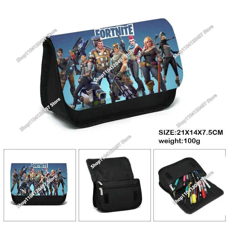 Estojo Escolar Fortnited de Grande Capacidade para Estudantes, Estojo para Lápis Infantil, Bolsa para Canetas, Material Escolar, Bolsa de Papelaria para Rapazes, Presentes Gaming